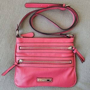Nine West Pink Crossbody Bag Purse Pockets Zippered Adjustable‎ Strap Handbag